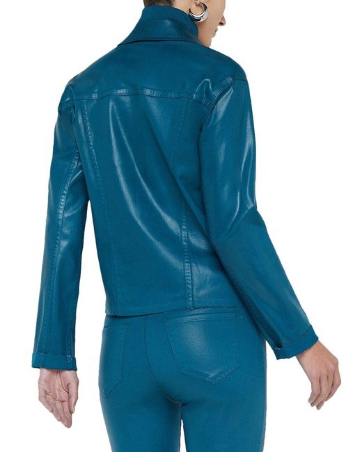 L'Agence Blue Janelle Slim Raw Jacket