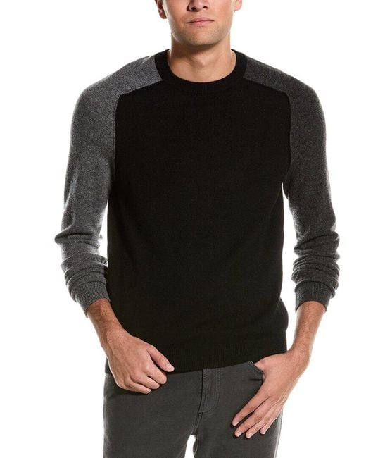 Autumn Cashmere Colorblock Cashmere Crewneck Sweater in Black for Men Lyst