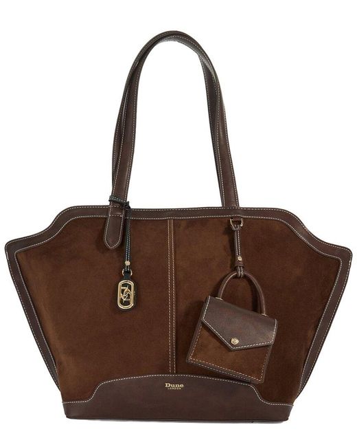 Dune Brown Decided Suede Tote