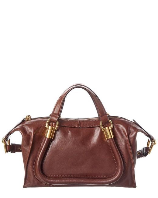 Chloé Brown Paraty 24 Small Leather Shoulder Bag