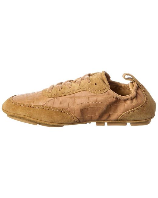 Fendi Natural Leather & Suede Sneaker for men
