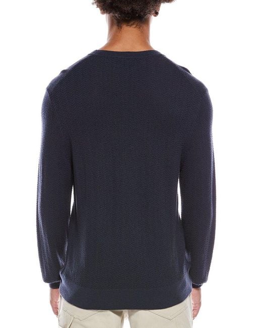 Theory Blue Wool-Blend Crewneck Sweater for men