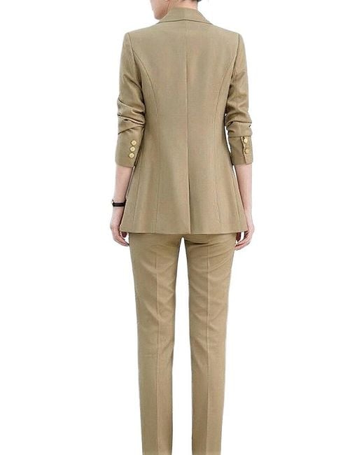 Adelin May Natural 2Pc Jacket & Pant Set
