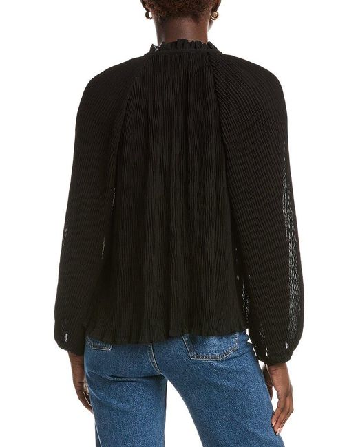 Maje Black Plisse Shirt