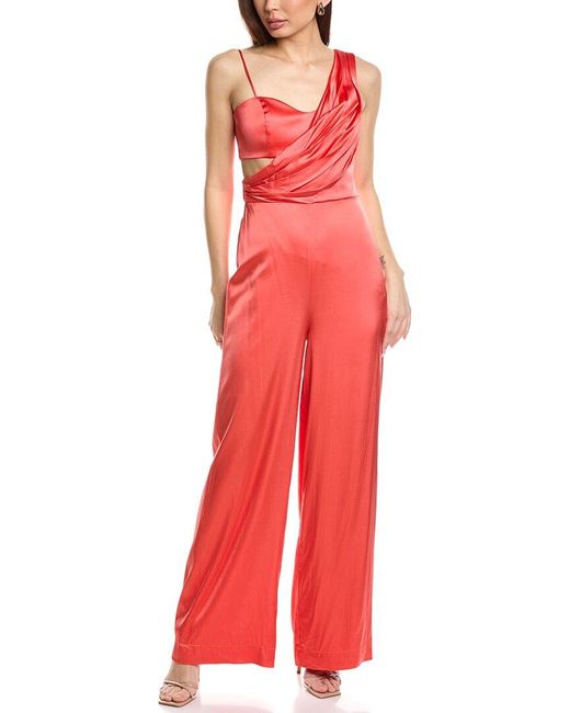 AMUR Red Blynn Drape Jumpsuit