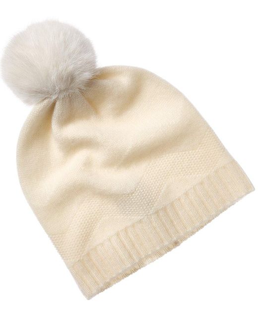 Phenix Natural Zig-Zag Texture Cashmere Beanie