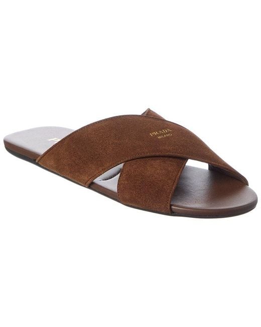 Prada Brown Suede Sandal