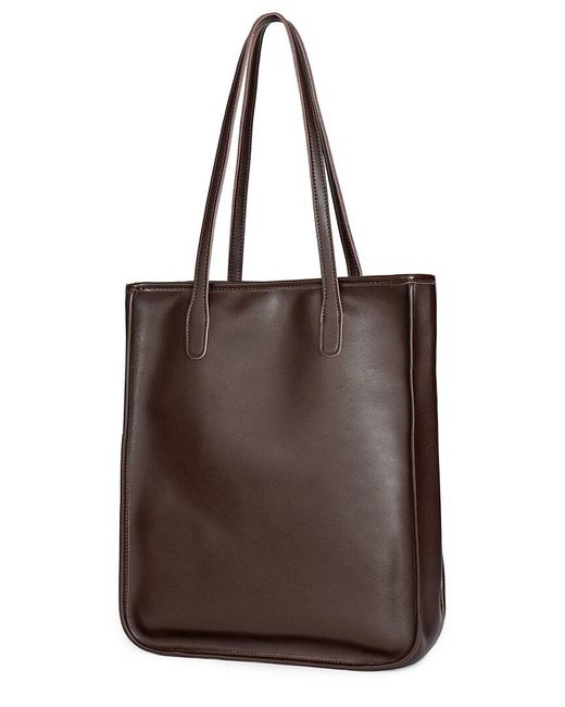 Tiffany & Fred Paris Brown Smooth Leather Double Handle Tote