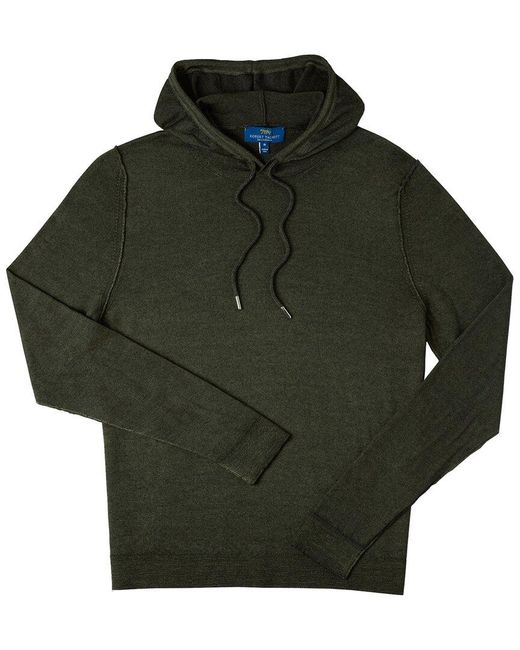 Robert Talbott Green Conway Garment-Dyed Wool Hoodie for men