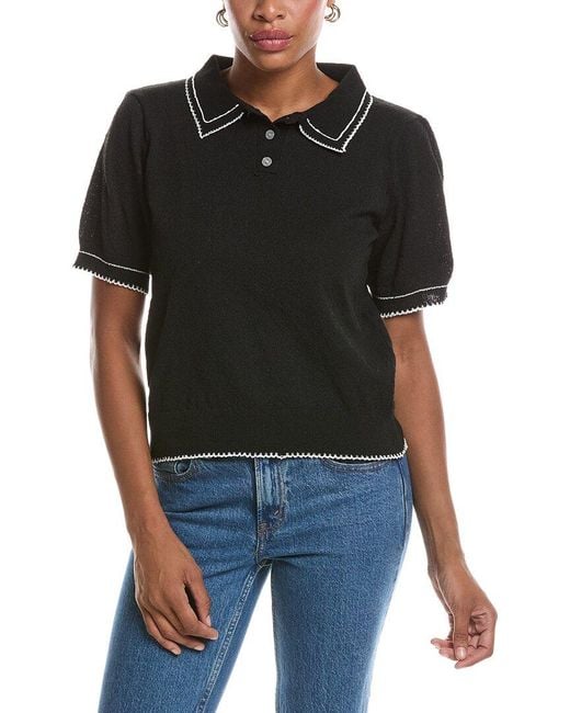 Estellina Black Knit Top