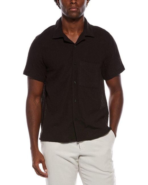 Slate & Stone Black Camp Collar Shirt for men