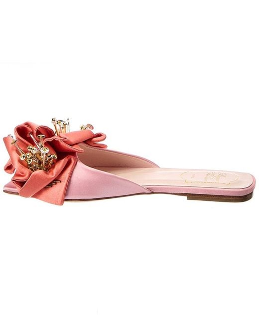 Roger Vivier Pink Viv Fireflower Satin Sandal