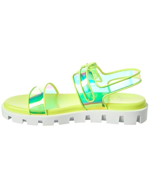 Christian Louboutin Green Duniss Cool Vinyl & Leather Sandal