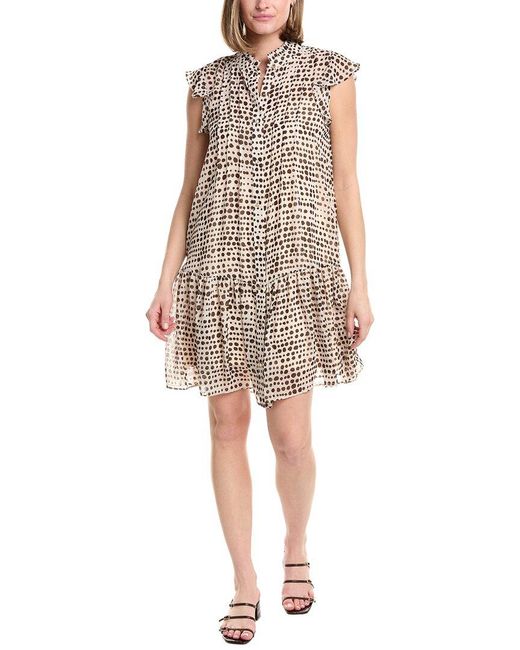 Julia Jordan White Printed Cap Sleeve Mini Dress