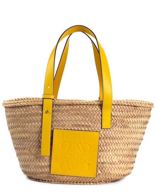 Loewe Yellow Raffia Anagram Basket Bag (Authentic Pre-Owned)