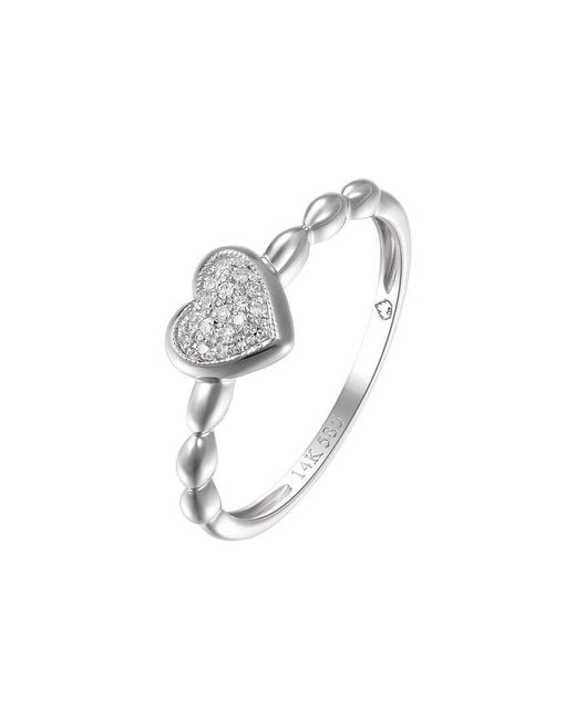 Diana M White Fine Jewelry 14K 0.04 Ct. Tw. Diamond Half-Eternity Ring