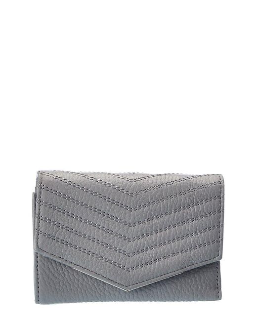 Ted Baker Gray Jensina Quilted Leather Bifold Wallet