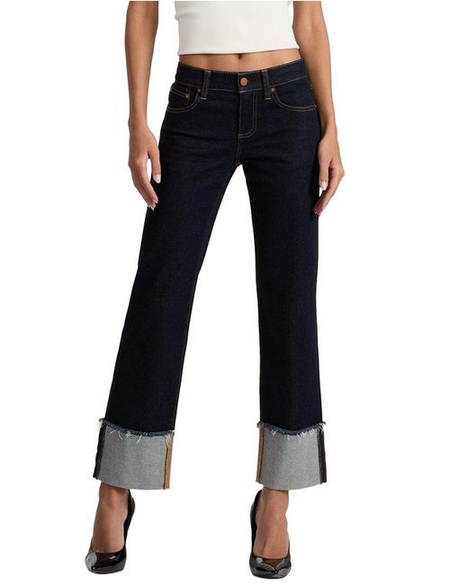 Alice + Olivia Black Abilene Ultra Low-Rise Skinny Jean