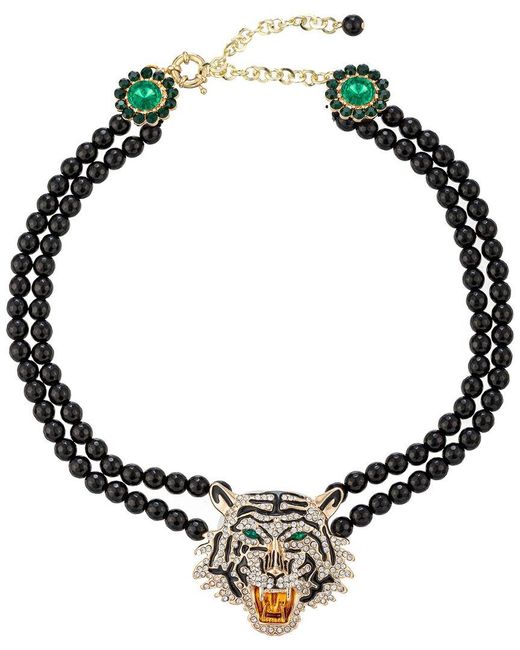 Eye Candy LA Black Agate Statement Necklace