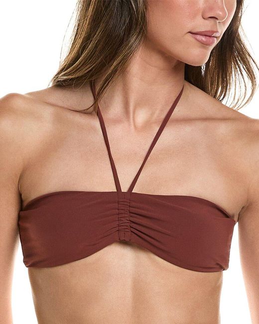 Anemos Brown Sweetheart Halter Bikini Top