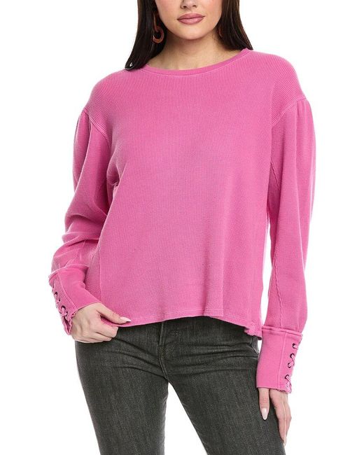 Free People Red Lapis Thermal Shirt