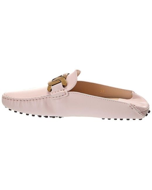 Tod's Pink Gommino Leather Mule