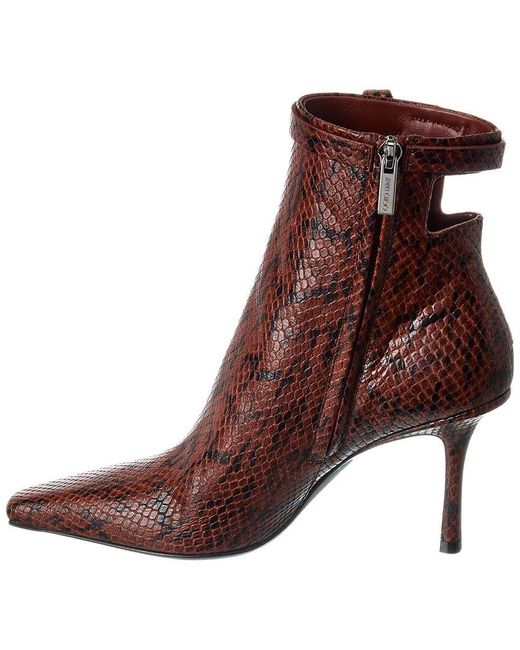 Jimmy Choo Brown Camie Ab 85 Snake-Embossed Leather Bootie