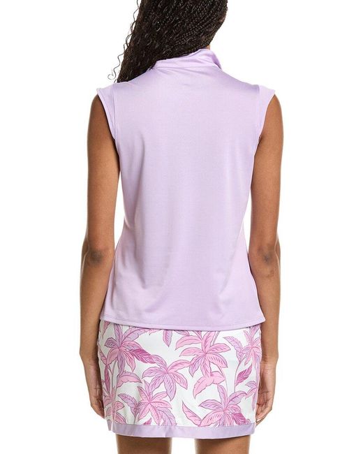 Stella Parker Purple Mock Zip Knit Top