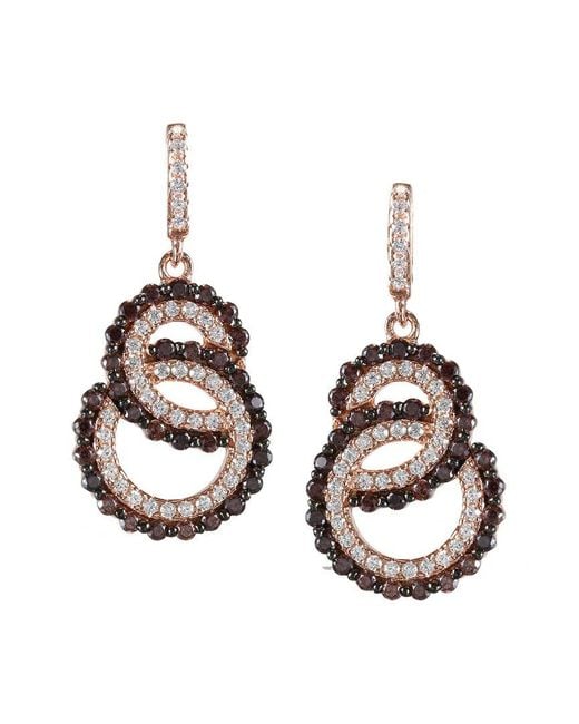 Suzy Levian CZ Jewelry Metallic Suzy Levian Silver Cz Drop Earrings