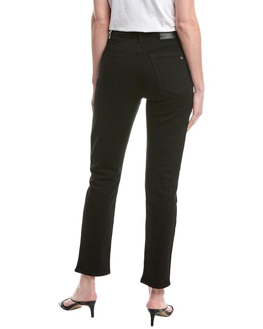 Rag & Bone Black Wren High-Rise Full Length Slim Straight Leg Jean