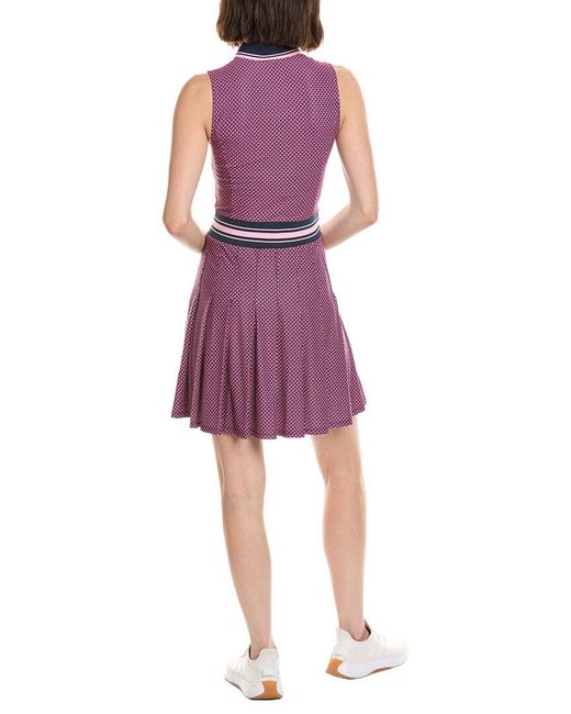 Stella Parker Purple Pleated Skirt Polo Dress
