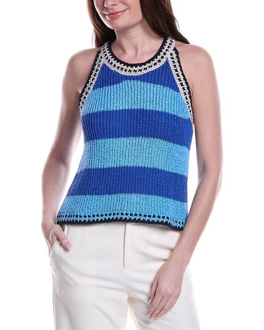 NIC+ZOE Blue Coastline Knit Tank