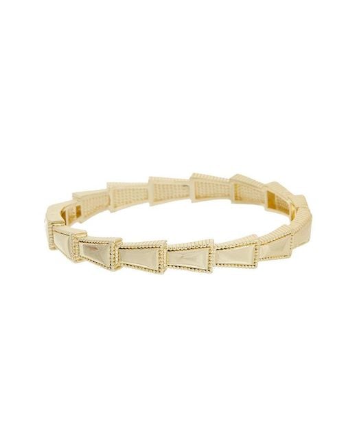 Juvell Metallic 18K Plated Pearl Bangle Bracelet