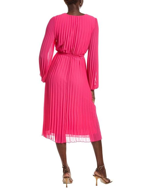 Sam Edelman Pink Accordion Pleated Midi Dress