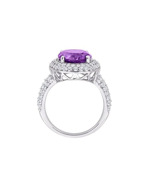 Rina Limor Purple 34 Ct. Tw. Amethyst, Topaz Double Halo Ring