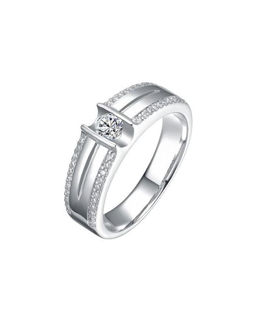 Genevive Jewelry White Rachel Glauber Plated Cz Ring for men