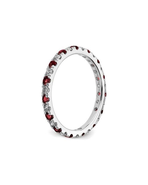 Lab Grown Gemstones White 14K 1.20 Ct. Tw. Lab-Grown Diamond & Lab-Grown Ruby Eternity Ring