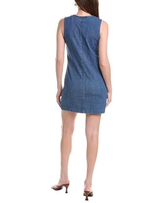 Ellen Tracy Blue Denim Scalloped Dress