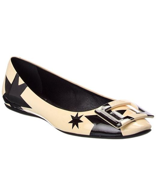 Roger Vivier Black Leather Ballet Flat