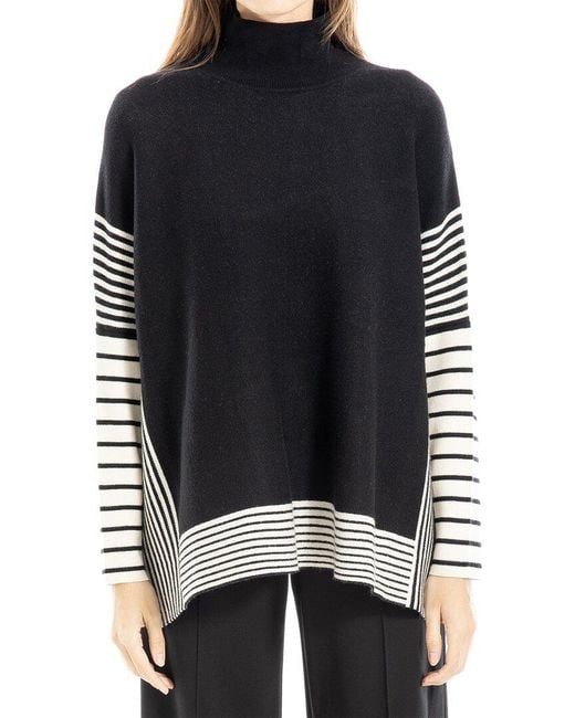 Max Studio Blue Draped Sweater