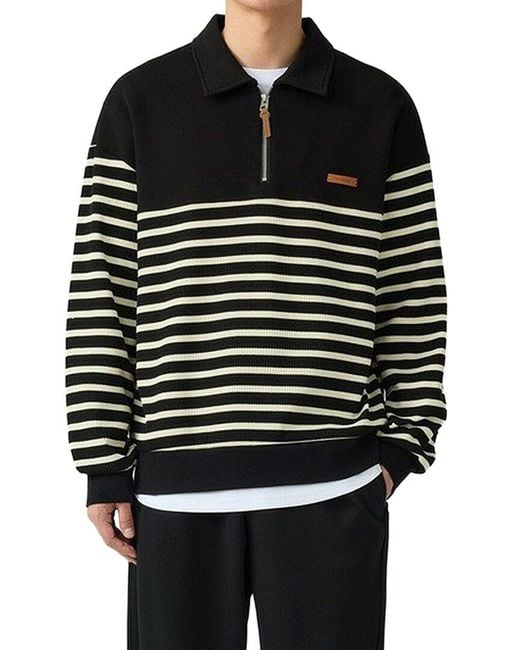 RENE LION Black Half-Zip Sweater for men