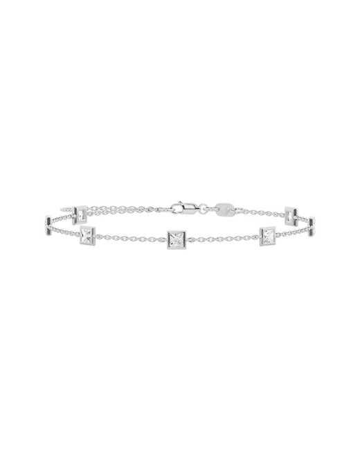 Lab Grown Diamonds White 14K 1.00 Ct. Tw. Lab-Grown Diamond Station Bracelet