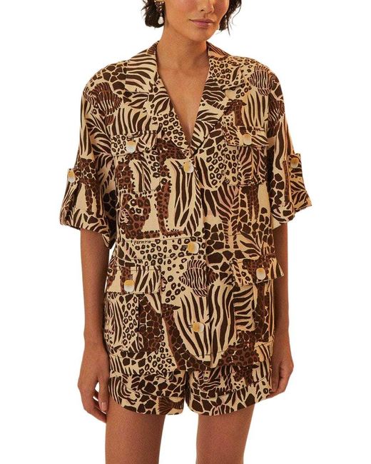 Farm Rio Brown Safari Sand Shirt