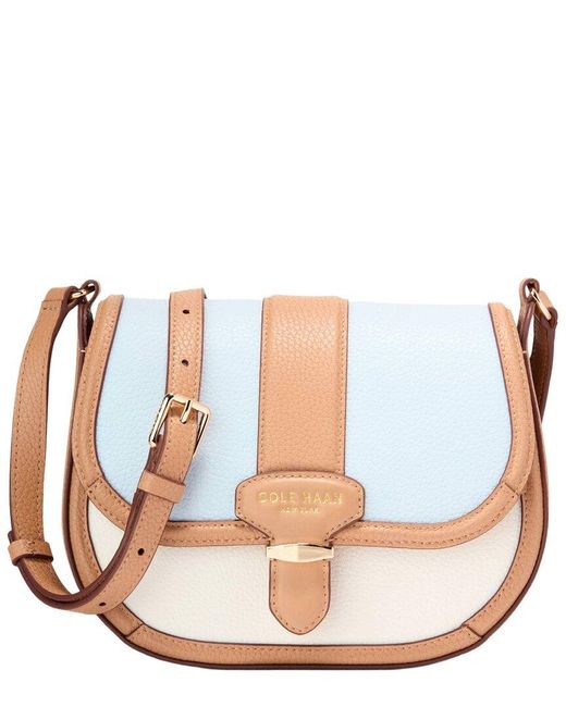 Cole Haan White Marina Leather Saddle Bag