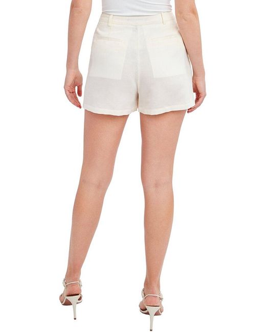 BCBGMAXAZRIA Womens High Belt Loop Pocket Shorts in White | Canada