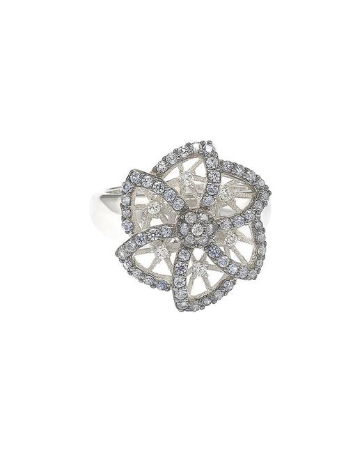 Suzy Levian Gray Silver 0.72 Ct. Tw. Sapphire Ring