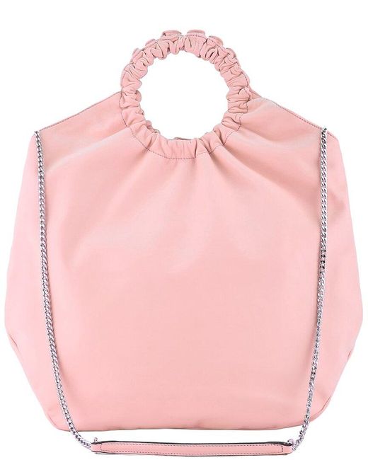 Agl Attilio Giusti Leombruni Pink Gretty Leather Tote