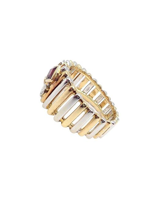 Van Cleef & Arpels White 18K Two-Tone 0.40 Ct. Tw. Diamond & Ruby Ring (Authentic Pre-Owned)