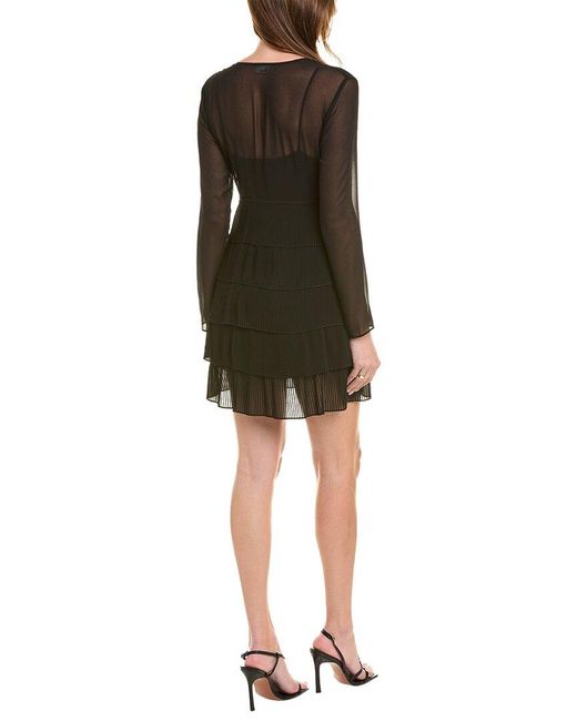 The Kooples Black Accordion Pleated Mini Dress