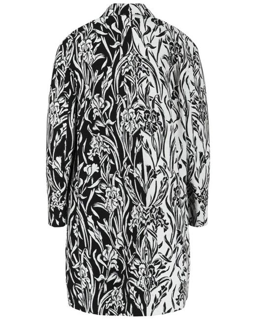 Givenchy Black Double-Breasted Floral Jacquard Coat